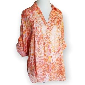 GLORIA VANDERBILT Peach Pink Button